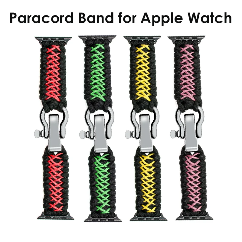 Ремешок тканевый для Apple Watch Band 41 мм 45 38 40 42 44 нейлоновый мужской браслет iWatch 7 SE 6 5 4 3