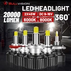 H4 светодиодные фары 360 9012 Hir2 9005 9006 Hb3 Hb4 H7 H8 H9 H11 Luces светодиод Turbo H1 20000Lm прожекторы 6000 К 8000 Csp Bullvision
