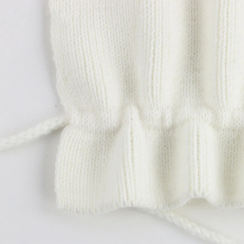 

Y2K Knit Sleeveless Crop Top Women White Ruched Backless 2021 Summer Off Shoulder Bandage Sexy Tank Tops Bandage