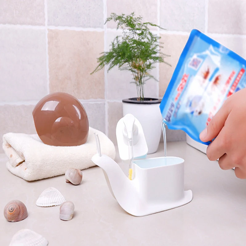 Портативные милые дозаторы для мыла в виде улитки ручные домашней ванной комнаты