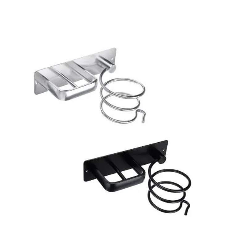 

Wall Mounted Hair Dryer Rack Organizer Space Aluminum Hairdryer Straightener Holder Set Bathroom Shelf for Washroom MJ918
