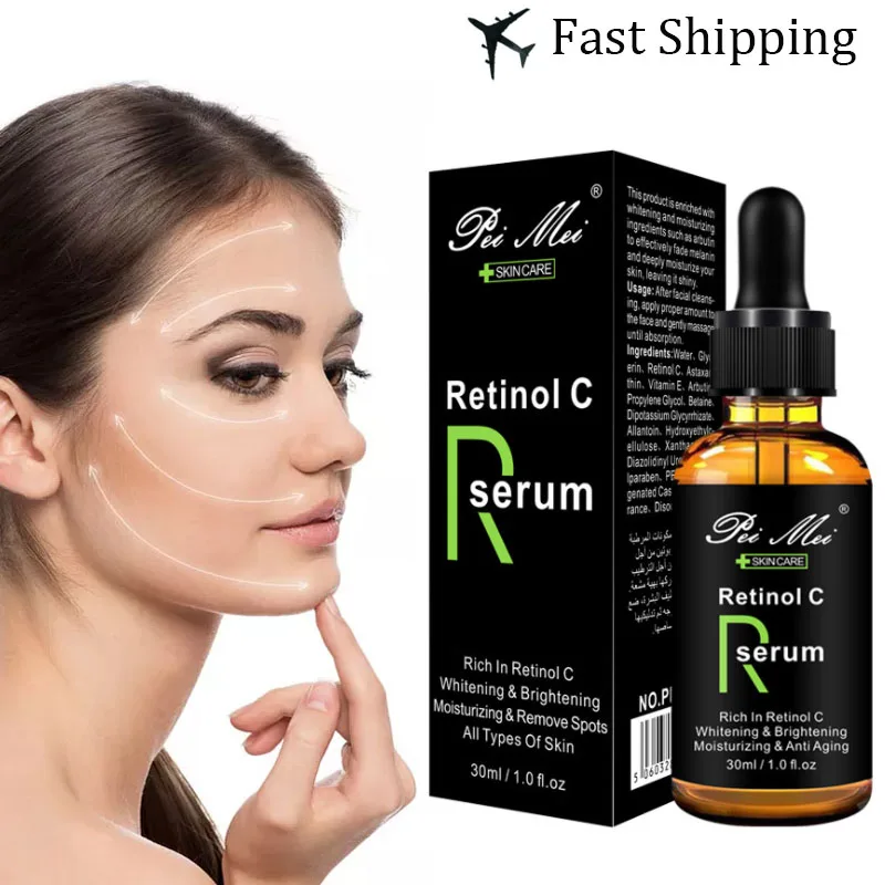 

Retinol C Anti Aging Whitening Facial Serum Moisturizing Brighten Skin Shrink Pores Anti Wrinkle Remove Freckle Face Skin Care