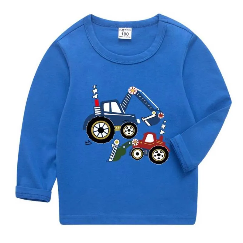 1-10 Years Old T-shirt Kid Boys Cotton Long Sleeve T Shirt Children Baby Girl Cartoon Printed Candy Color Tops Children Clothes