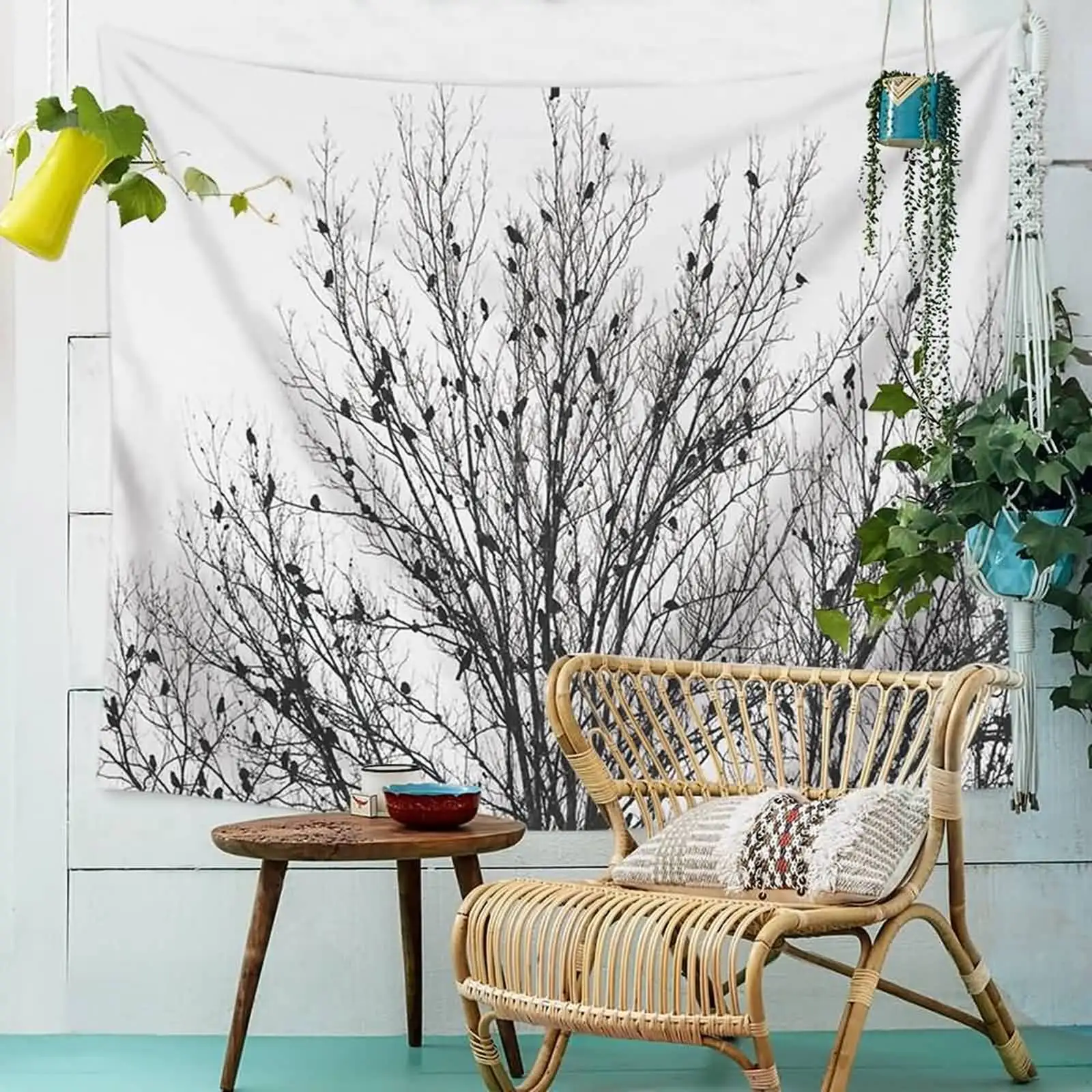 Bedroom Tapestry Branch Sky Wall Hanging Bedding Wall Hanging Blanket Dorm Art Wall Decor Covering