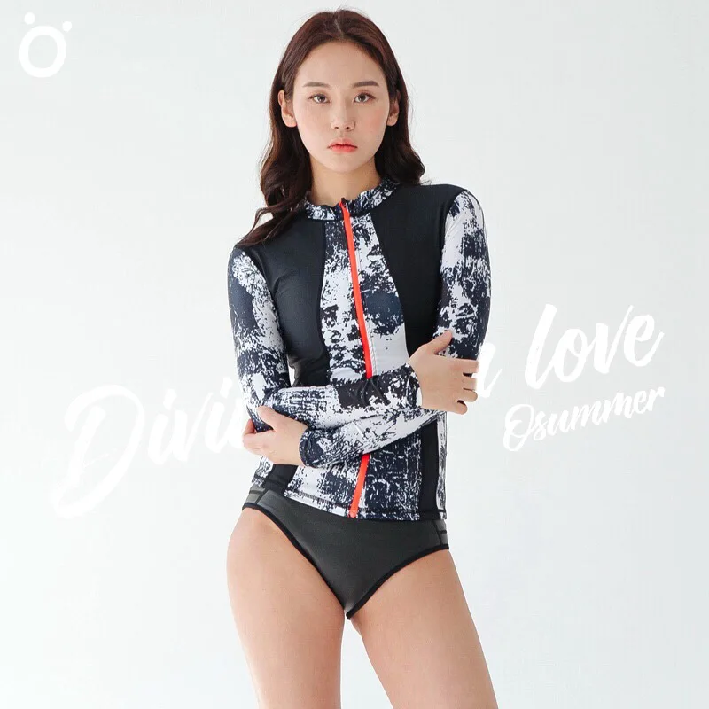 

Diving suit swimwear zipper black slim jelly suit