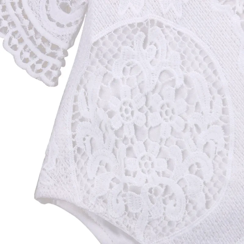 Приятные подарки белый комбинезон с оборками и рукавами для маленьких девочек