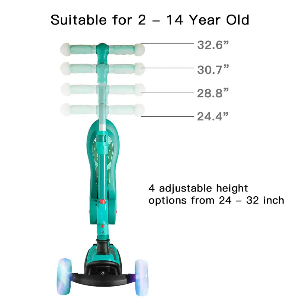 Детский скутер Beiens трехколесный складной велосипед мигающее колесо Детская