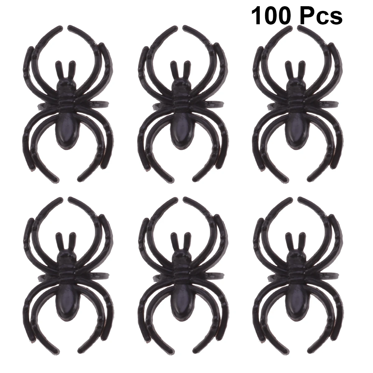 144 шт черное кольцо с пауком Хэллоуин реквизит пластиковое украшение из колец