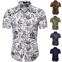m 5xl dot print business casual shirts for summer short sleeve regular large size formal clothing mens office button up blouses