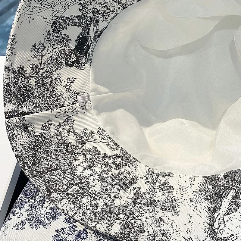 

New Japanese Fashion Spot Printing Fisherman Woman Cool Personality Hat Female Summer Street Sun Visor Hat Man Cat