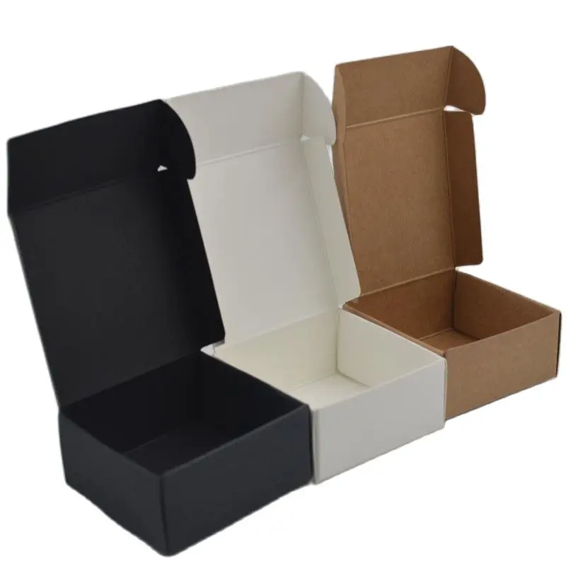 White Cardboard Paper Jewelry Box Wedding Party Favor Black Craft Gift Box