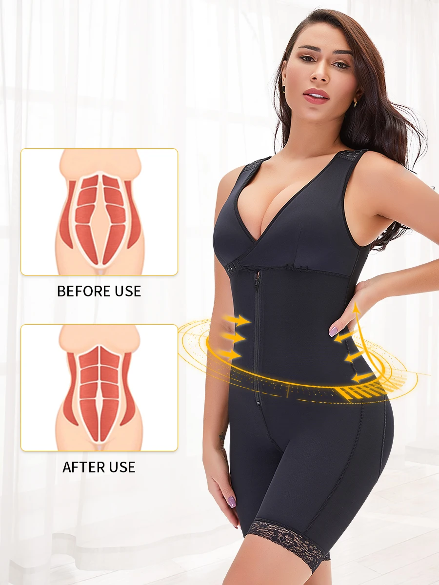 Women Body Shaper Post Liposuction Girdle Bodysuit Vest Waist Shaper Shapewear Full Body Shaper Bodysuit