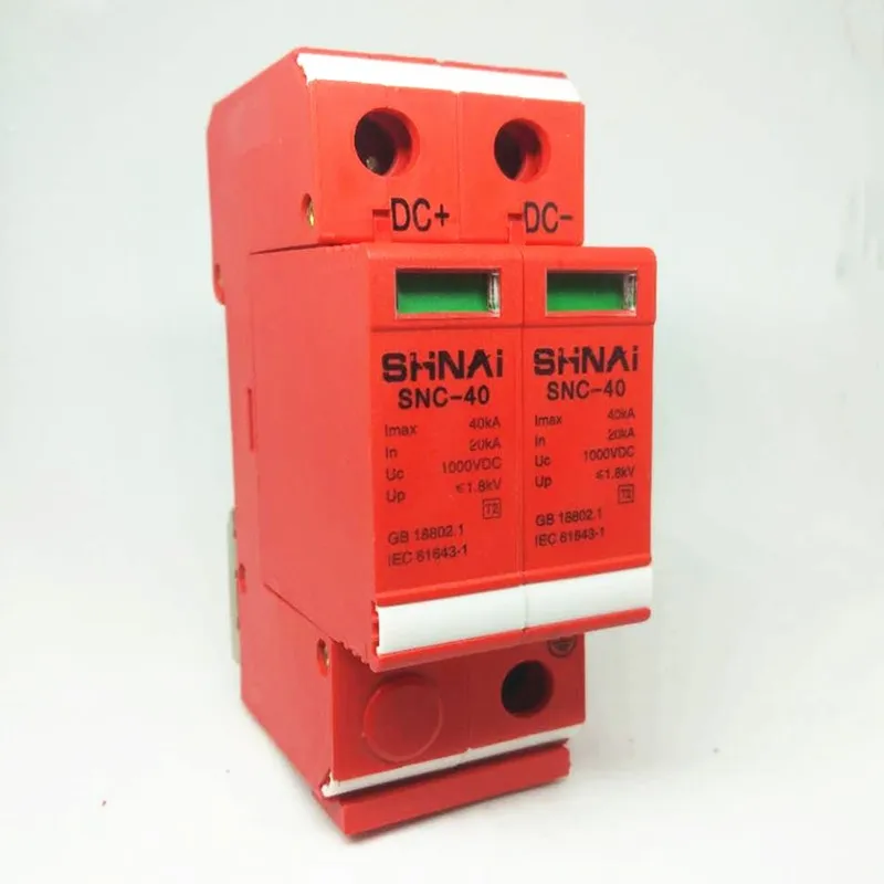 SPD DC 500V 800V 1000V 2 P DC1000V 20KA ~ 40KA блокировщик низкого напряжения домашний din рейка