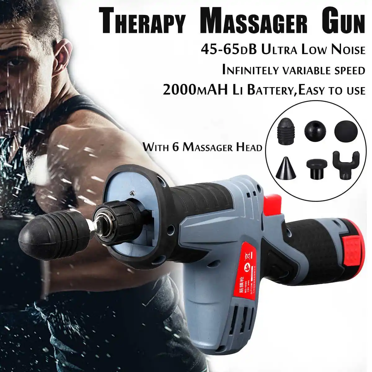 Percussion Massage Gun Deep Tissue Massager Therapy Body Muscle Stimulation Pain Relief for EMS Pain Relaxation Fitness Shaping