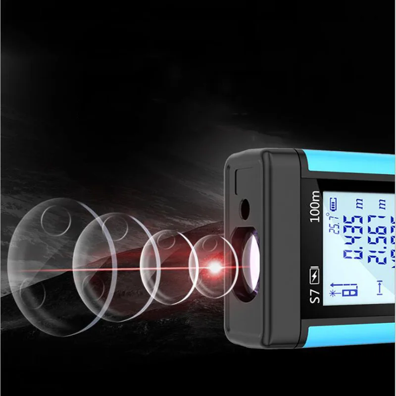 Лазерный дальномер голосового вещания двойной горизонтальный с пузырем