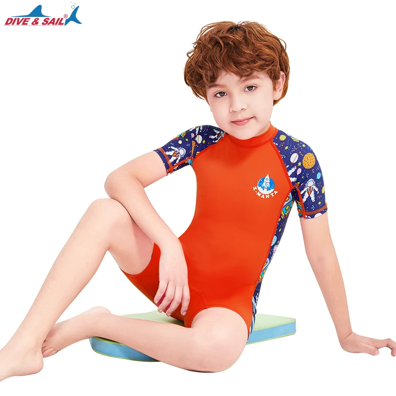 Детский купальник цельный купальный костюм для мальчиков и девочек UPF50 +