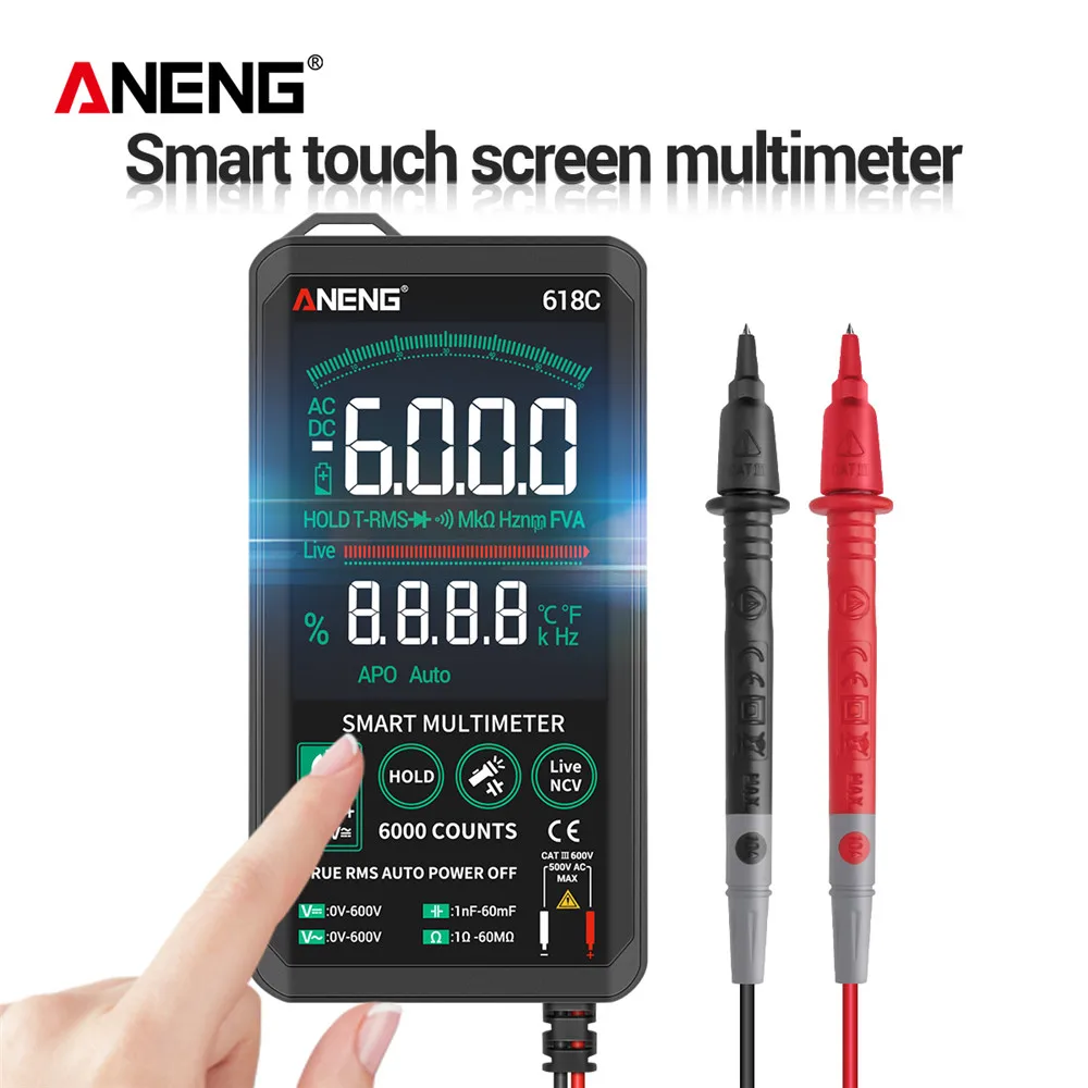 Цифровой мини мультиметр 618C профессиональный умный сенсорный Аналоговый