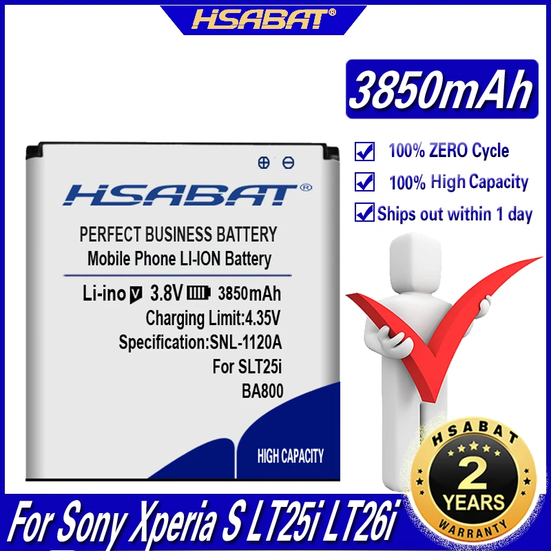 Аккумулятор HSABAT BA800 3850 мАч для Sony Xperia S LT25i V LT26i Arc HD | Мобильные телефоны и