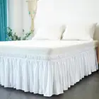 Отельная юбка для кровати, обертывающаяся эластичная рубашка для кровати без кровати, двойнаяполнаядвуспальнаябольшая, размер 38 см, высота для домашнего декора, белая