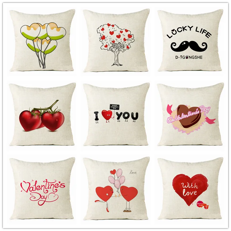

Letter Love Home Cushion covers Cotton linen Black White pillow cover Sofa bed Nordic decorative pillow case almofadas 45x45cm
