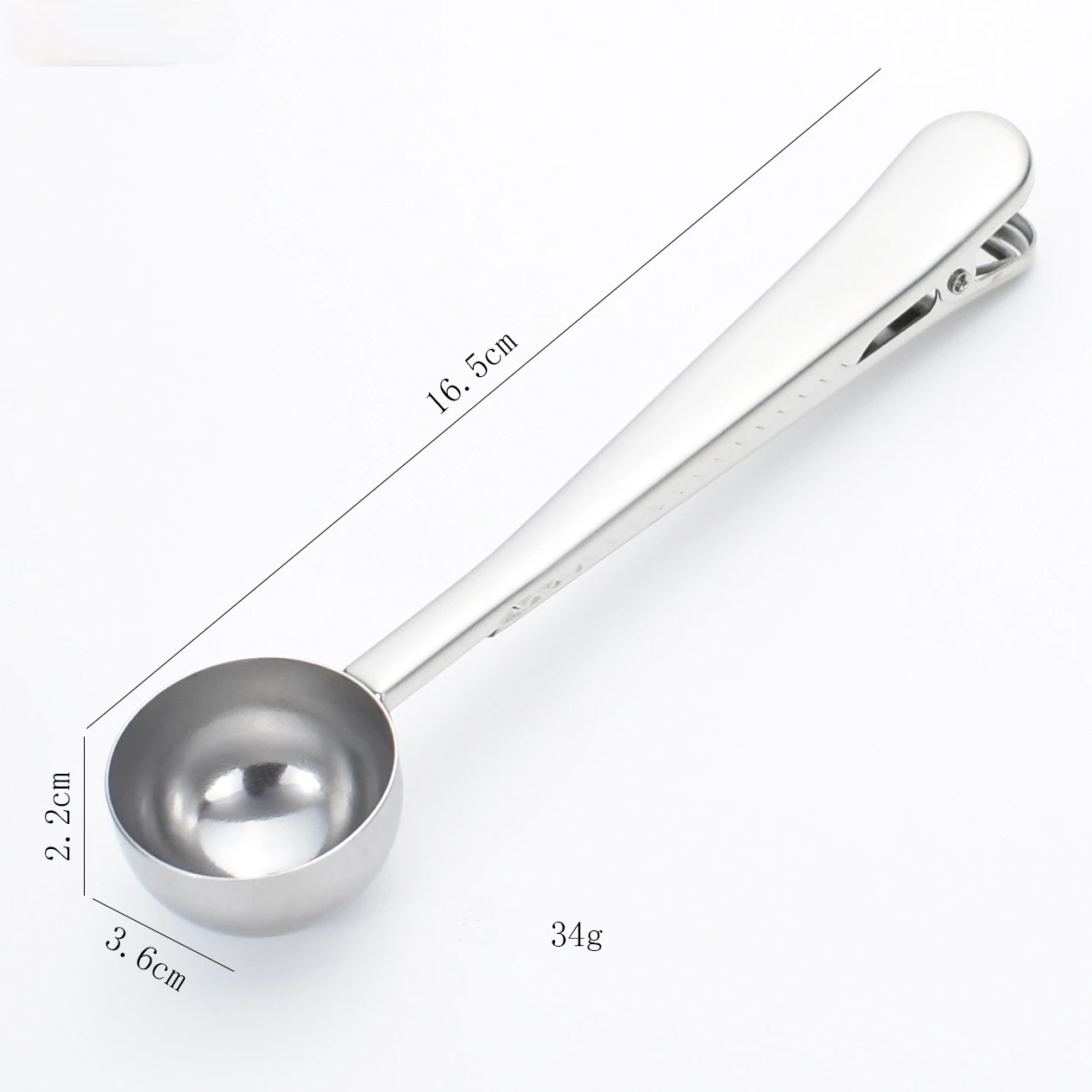 

Multifunctional Two-in-one Stainless Steel Coffee Spoon Sealing Clip Kitchen Accessories Recipient Cafe