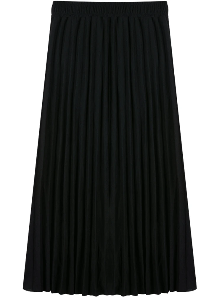 Черная тонкая юбка с завышенной талией половина тела Женская Осенняя коллекция