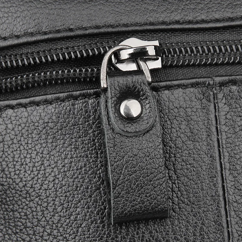 

Genuine Leather Men's Shoulder Bag Crossbody Bag for Men Male Business Travel Messenger Bags for iPad Zipper Bag High Capacity