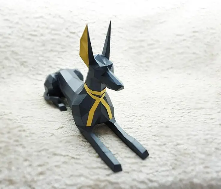 3d бумажные модели животных papercraf собака анубис бульдог Пинчер кошка бумажная