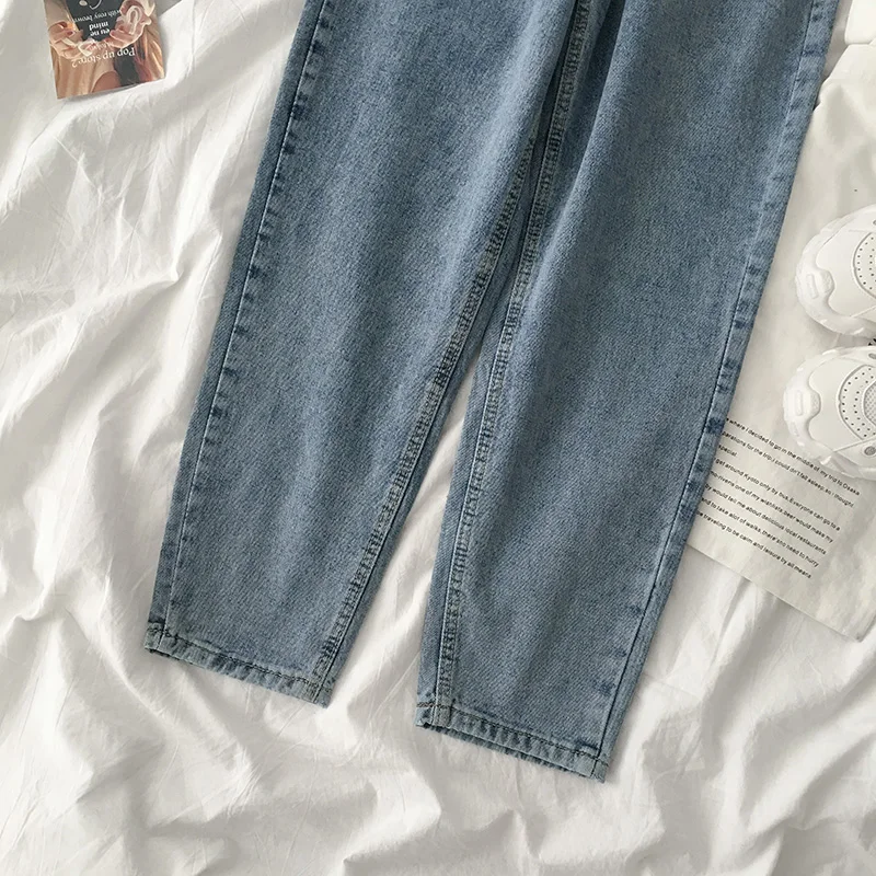 

Women's Jeans 2021 Spring Streetwear Y2k Blue High Waist Vintage Denim Trouser Classic E Girl Baggy Straight Pants For