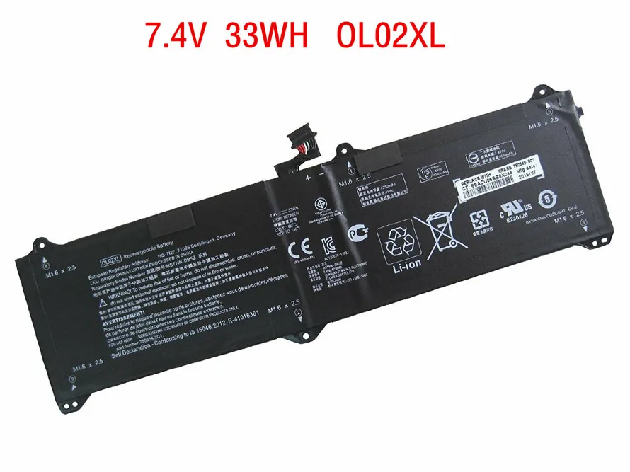 

7.4V 33Wh Original OL02XL Laptop Battery For HP EliteBook Elite x2 1011 G1 Series HSTNN-DB5Z