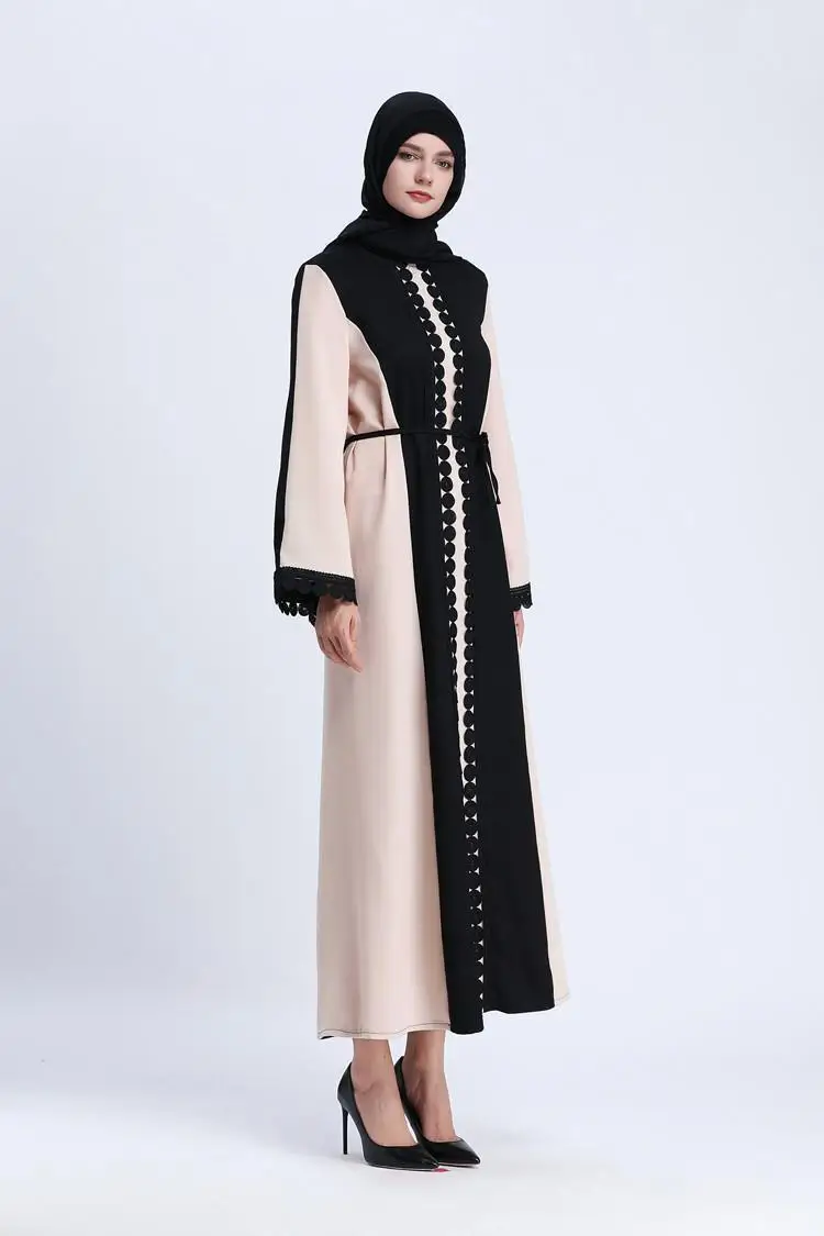 Мусульманская черная Абая мусульманская одежда для женщин с вышивкой стразы
