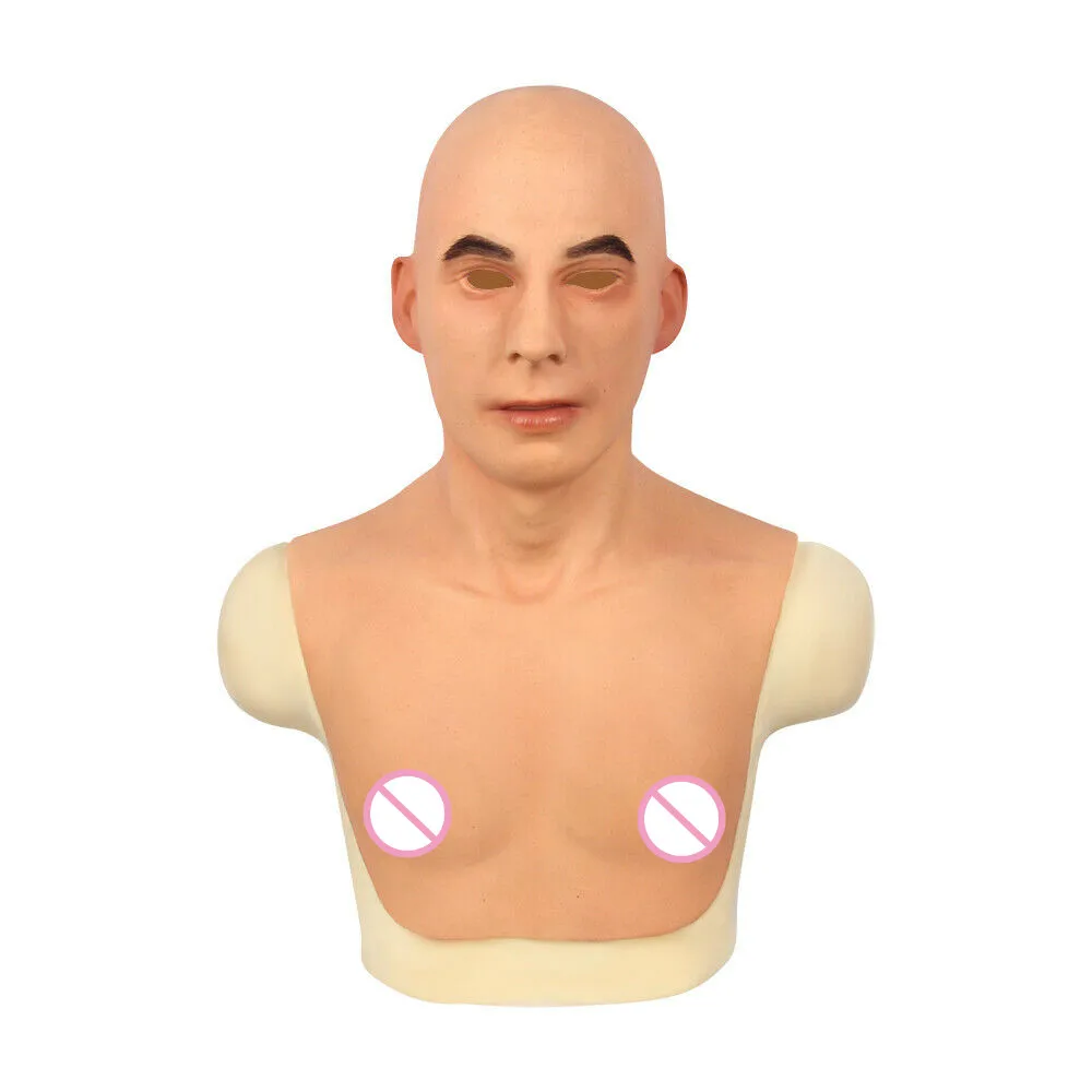 Halloween Mask Realistic Silicone Hood Mask Handmade Headdress for Young People Party Mask