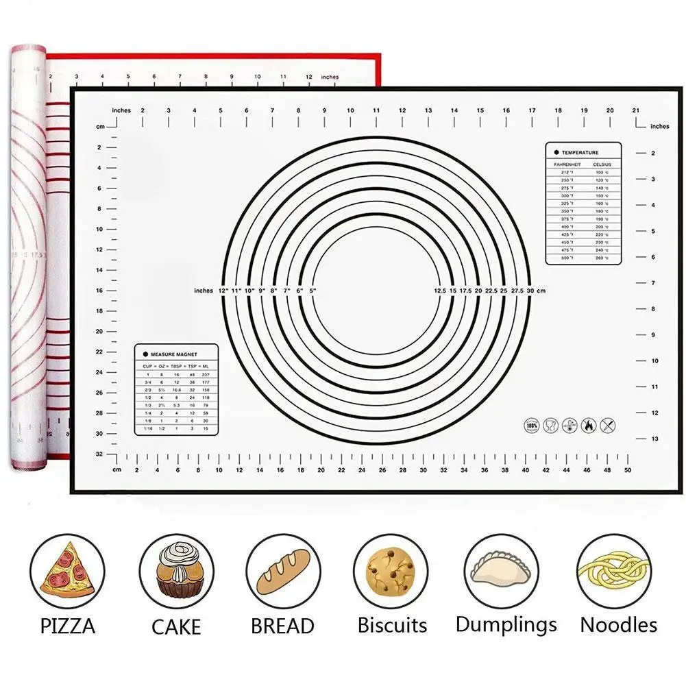 

1PC Silicone Kitchen Kneading Dough Pizza Dough Maker Mat Pastry Table Sheet Pad Cooking Kitchen Bakeware Baking L9O3