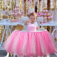 baby tutu table skirt high chair tulle skirt baby shower decoration first birthday highchair skirt for birthday party supplies