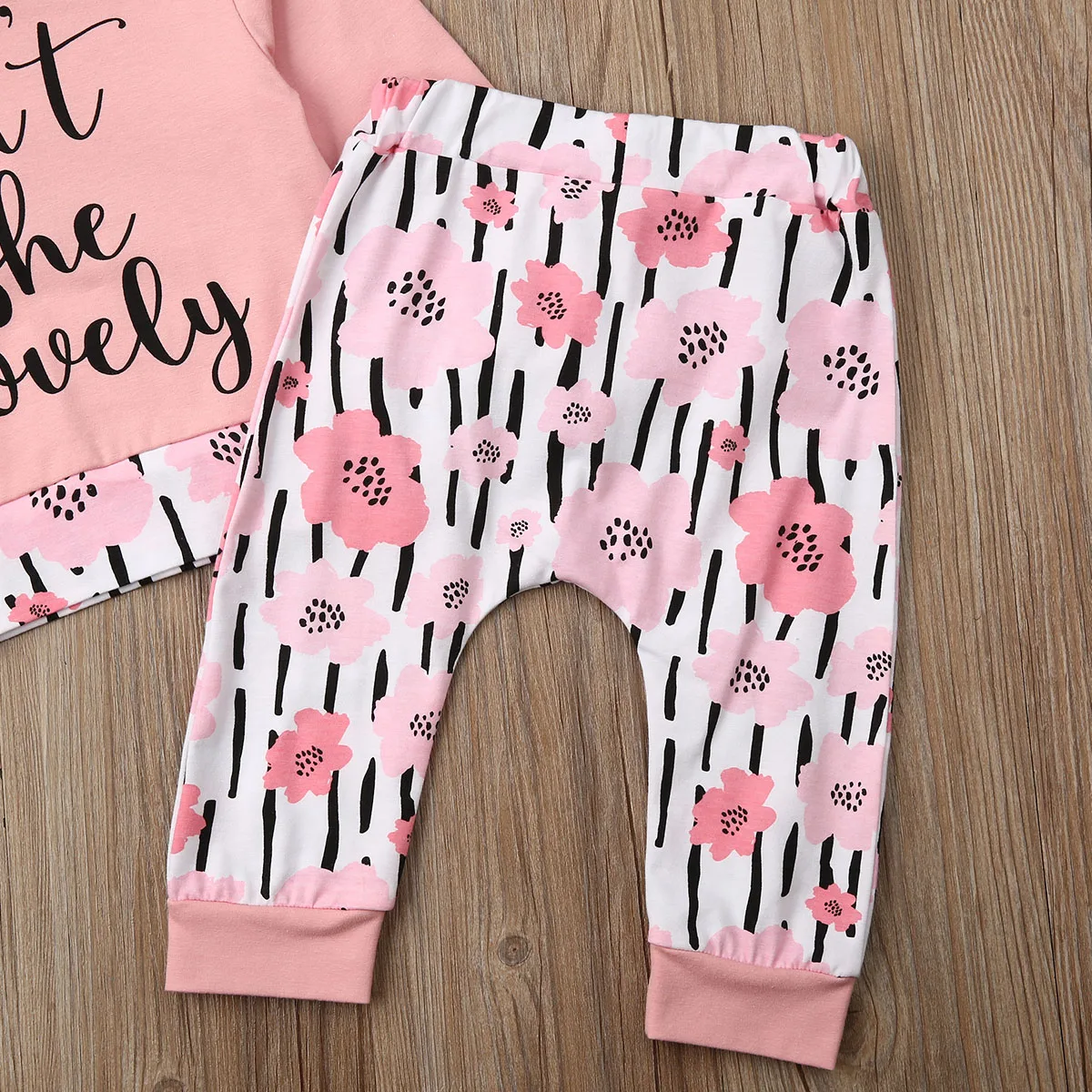 

Newborn Infant Baby Girl Long Sleeve Hooded Letter Sweatshirt Clothes Floral Pants Outfit Toddler Suit