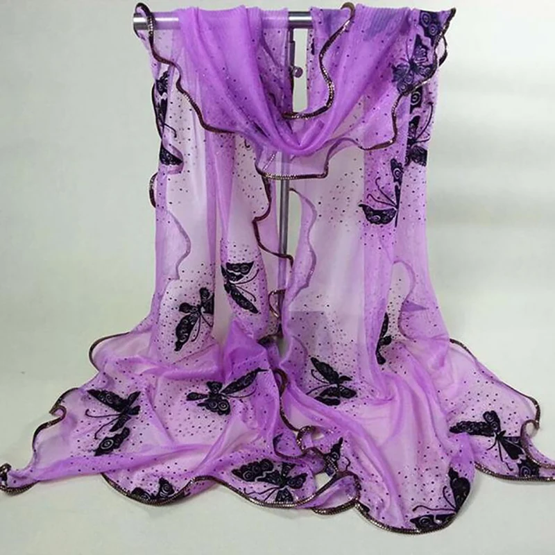 Кружевной женский шарф 2020 Новый Винтажный Длинный большой мягкий цветной с