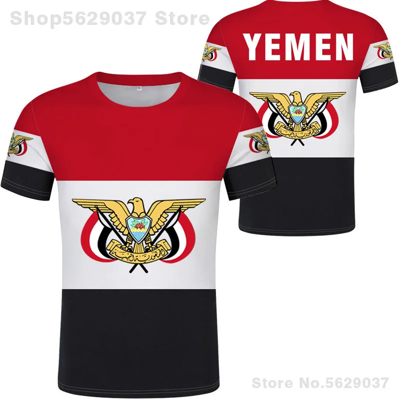 Yemen T Shirt Diy Free Custom Made Name Number Yem T-Shirt Nation Flag Ye Islam Arabi Arab Country Republic Print Photo Clothing
