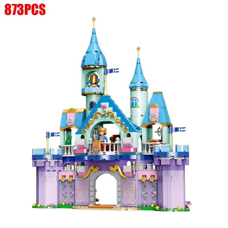 

2021New Princess/prince Series Enchanted Castle Palace Models Building Blocks Royal Carriage Model Compatible Girl Toys Gifts