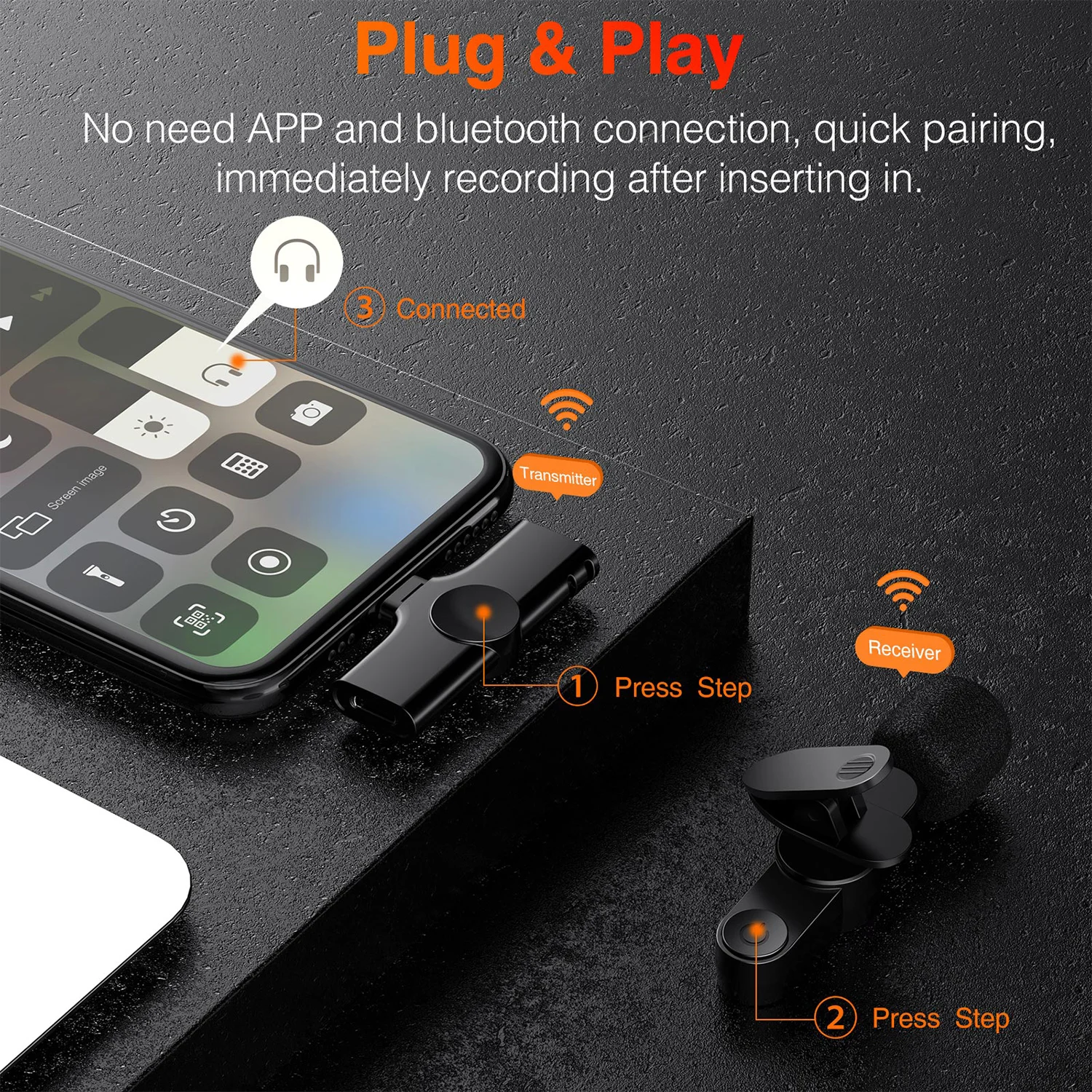 Беспроводной петличный мини-микрофон для Android Type-C