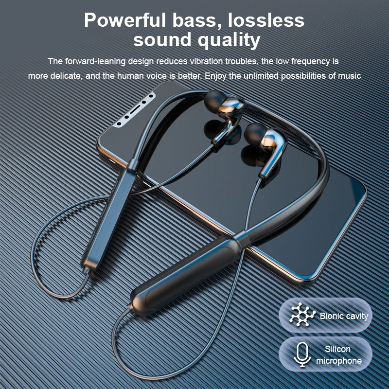 

new Wireless Bluetooth-compatible 5.0 Earphones Neckband Stereo Sports Headset Handsfree Earbuds Headphones With Mic For Phones