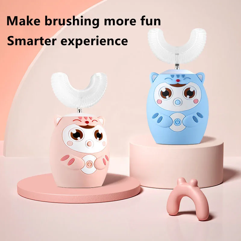 Sonic Electric Toothbrush Kids U Silicon Automatic Ultrasonic Teeth Tooth Brush Cartoon Pattern for Children Smart 360 Degrees U