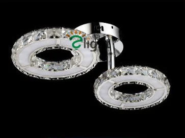 Современный минимализм Lustre De Cristal Led Люстра для фойе Роскошные покрытые зеркалом стальные кольца Круглая Люстра - Цвет абажура: clear 2 light