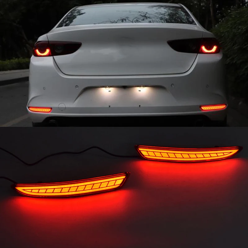 

2PCS LED Reflector Lamp Rear Fog Lamp Rear Bumper Light Brake Light for Mazda 3 Axela 2019 2020