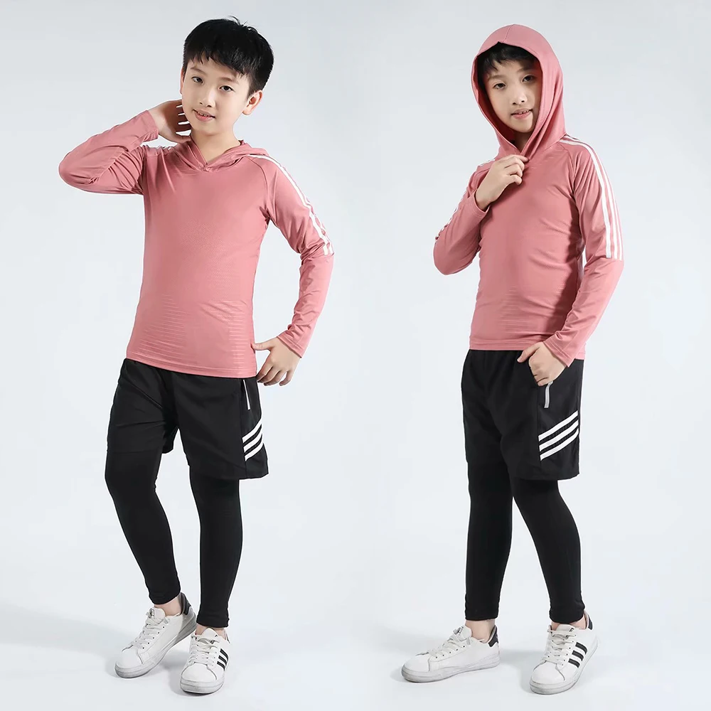 

Children's Sports Suit 3 Pieces Children Training Jogging Training Grassroots Compression Thermal Underwear Children's Clothing