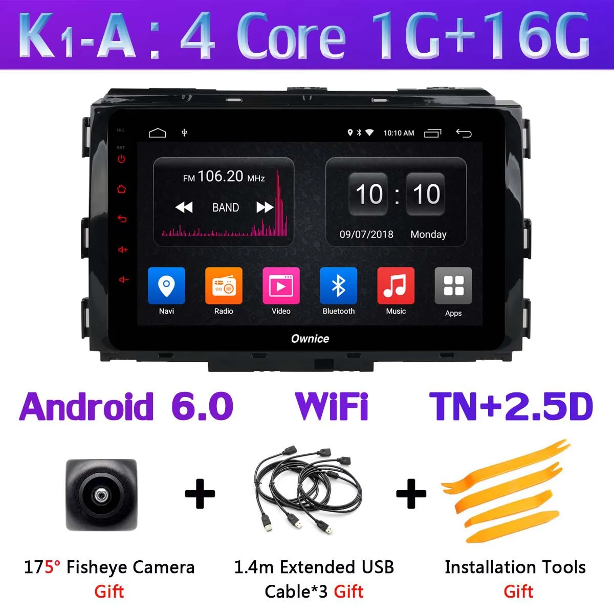 K1-A 360 ° панорамный Android 9,0 4+ 64G gps радио CarPlay SPDIF DSP автомобильный мультимедийный плеер для Kia Carnival - Цвет: K1-A