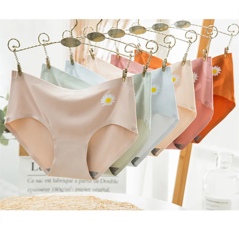 3 шт. женские бесшовные шелковые трусики со средней посадкой | Женская одежда