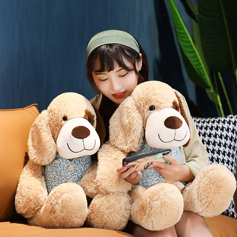 

50CM Kawaii Golden Retriever Dog Stuffed Animal Toy Pillow Cute Dressing Dog Plush Toy Children's Birthday Gift