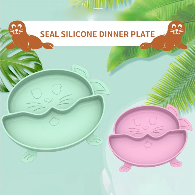 

Baby Silicone Dinner Plate Training Complementary Food Feeding Bowl Children's Integrated Tableware Anti-drop Suction Cup Tray
