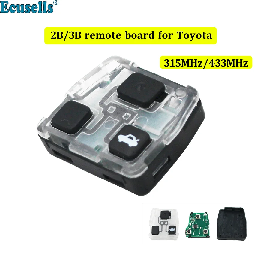 2/3 кнопки 315 МГц 433 передатчик Core Remote Board Pcb внутренняя сборка для Toyota Camry Prado FCC