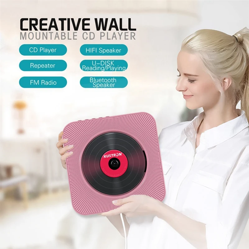ABGN Hot-Kustron настенный Bluetooth Cd-плеер пренатальный динамик студенческий Белый